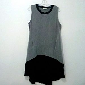 Glam & Fame grey and black sleeveless dress